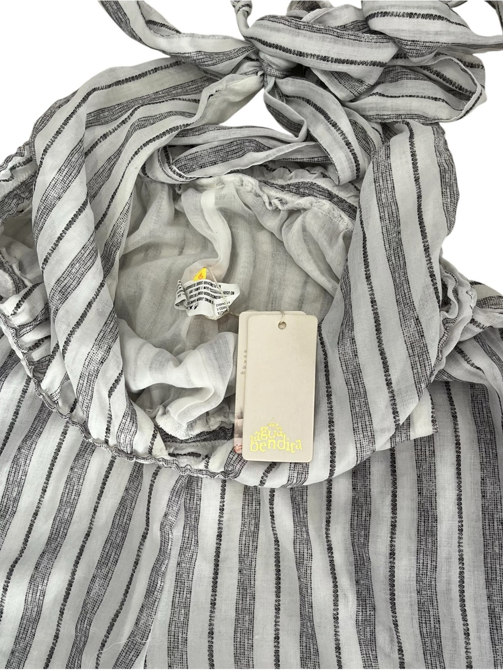 Agua Bendita Revolve Josie Jumpsuit in Gray Stripe Size Medium - Picture 3 of 9